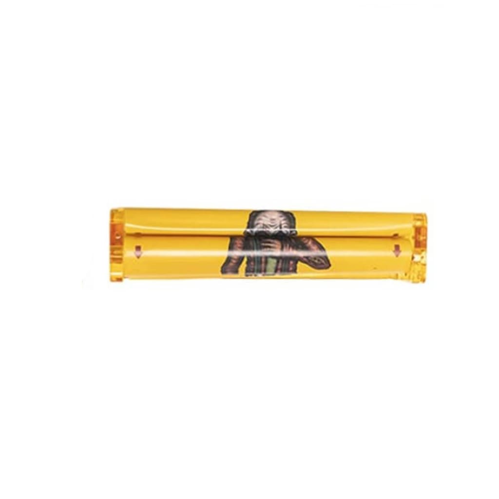 Brightly colored ’Freaky Fun Rollers’ by Lion Rolling Circus – yellow dispenser with a person’s image