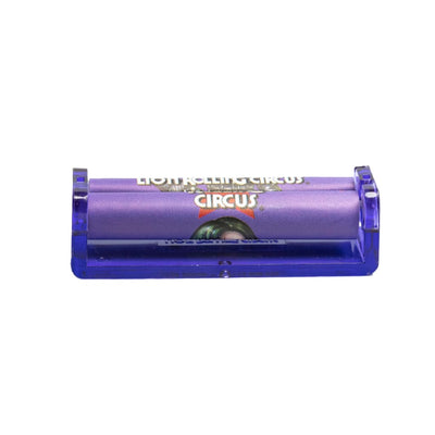 Brightly colored purple ’Circus’ rolling machine in Freaky Fun Rollers by Lion Rolling Circus