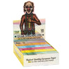 Display box of Lion Rolling Circus Ultra-thin 1 1/4 Rolling Papers with creepy clown illustration