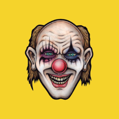 Menacing clown face on Lion Rolling Circus Silver Line rolling papers