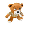 Brown plush teddy bear with checkered scarf, perfect stoner gift and cuddly smoking buddy