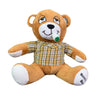 Plush teddy bear in yellow plaid shirt, perfect stoner gift, Lit Plush Benny