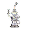 Iridescent recycler features internal fab egg with curved neck and multiple chambers