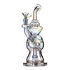 Ornate Iridescent Recycler With Internal Fab Egg Design and Curved Mouthpiece