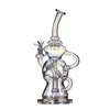 Iridescent Recycler With Internal Fab Egg Design and Curved Stem Multichamber Water Pipe