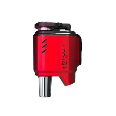 Red metallic Lookah Q7 Mini E-nail Banger with cylindrical body and unique flavor profiles