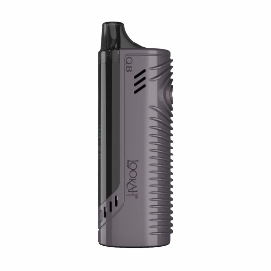 Lookah Q8 portable e-nail vaporizer for waxy oils, sleek gray design with ribbed sides