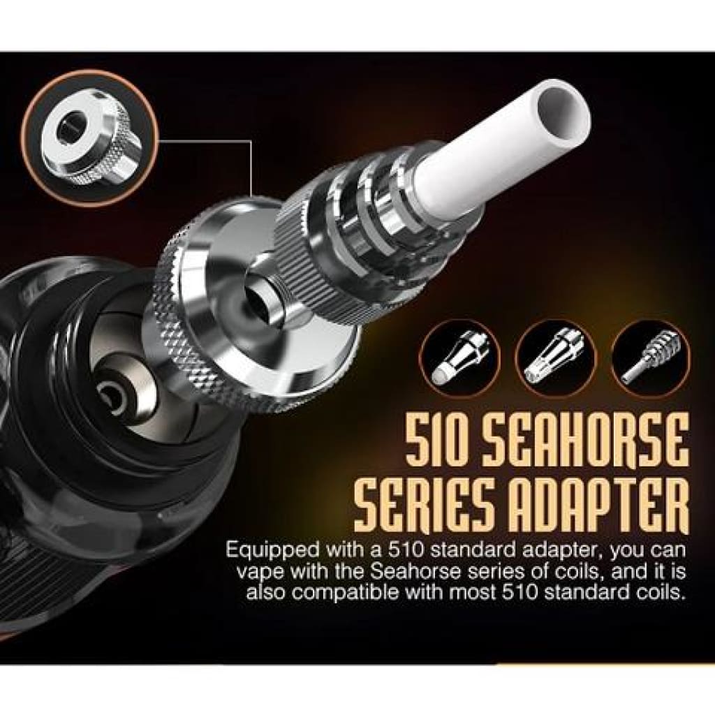 Lookah Seahorse 510 Adapter: Detailed Metallic Components for Versatile Concentrate Vaporizer
