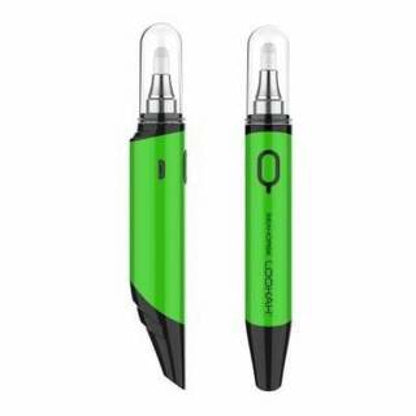 Vibrant green Lookah Seahorse wax dab pen with quartz dip coil