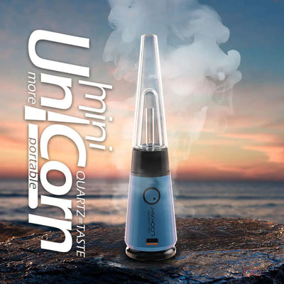 Unicorn Mini Portable Electric Dab Rig - Conical Clear Top, Blue Body - Under $100