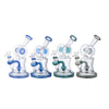 Lotus Glass Color Changing Water Bong With Perc - tall, vibrant glass water pipes