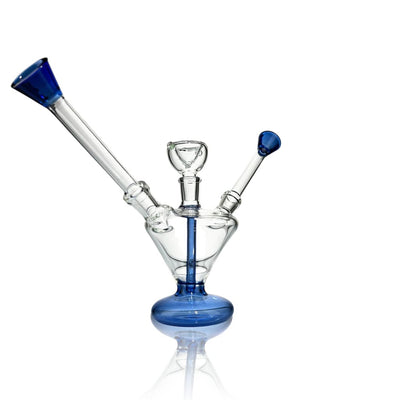 Valentine’s Day two-piece beaker bong for love birds lovinwith blue accents and multiple stems