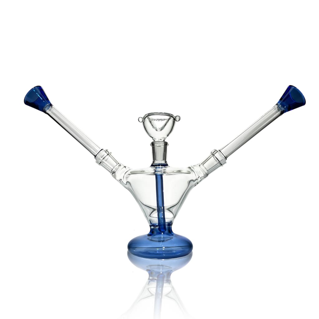Valentine’s Day two-piece beaker bong for love birds lovinwith blue base and extended arms