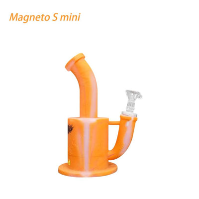 Orange Waxmaid Magneto s Mini Water Pipe With Curved Neck, Platinum Cured Silicone