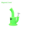 Bright Green Waxmaid Magneto Mini Water Pipe With Platinum Cured Silicone And Glass Bowl