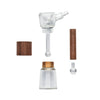 Marley Natural Collectible Standing Glass Bubbler with versatile wooden and metal components