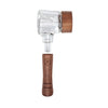 Wooden-handled hammer with glass head for Refined Black Walnut And Glass Spoon Pipe display