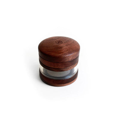 Wooden grinder with glass middle, Marley Natural Sustainably Sourced Black Walnut Aluminum