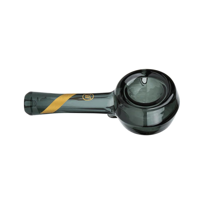 Marley Smoked Glass Spoon Pipe with Gold Stripe On sale