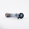 Marley smoked glass steamroller with dark bowl and gold stripe highlights