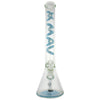 Mav Glass B189mcl Flower Of Life water pipe with blue ‘XRAV’ lettering on the tube