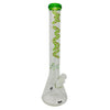 Glass bong with green snake design, ice pinch 19mm, and 19mm downstem included