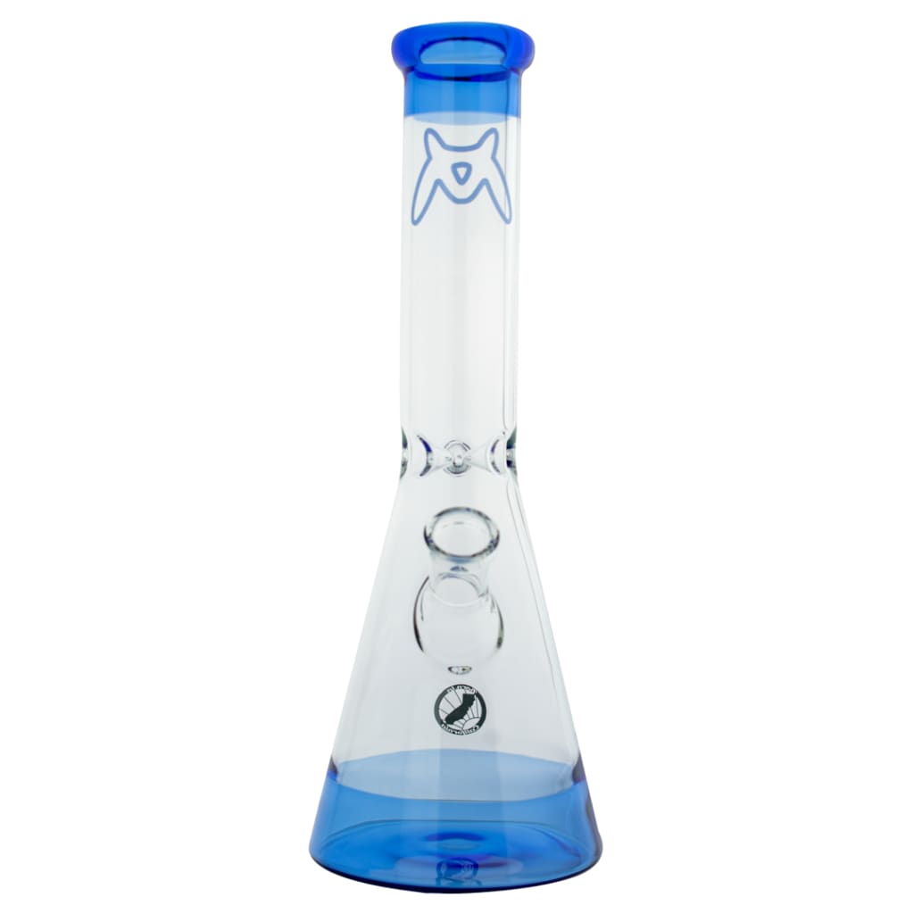 Blue-accented Mav Glass B44 Beaker with 44mm Mouthpiece and Color Lip design