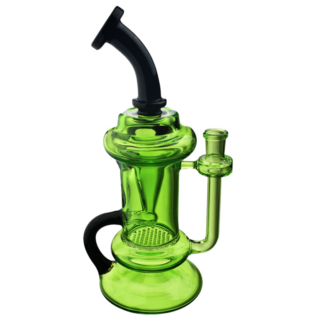 Mav Glass Big Bear Recycler Dab Rig with vibrant green glass