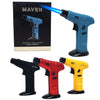 Maven brand handheld butane torch lighters – single windproof jet ignition in various colors