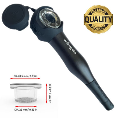 Maze-x Pipe: Handheld magnifying glass with removable lens cap for unprecedented smoke smoothness