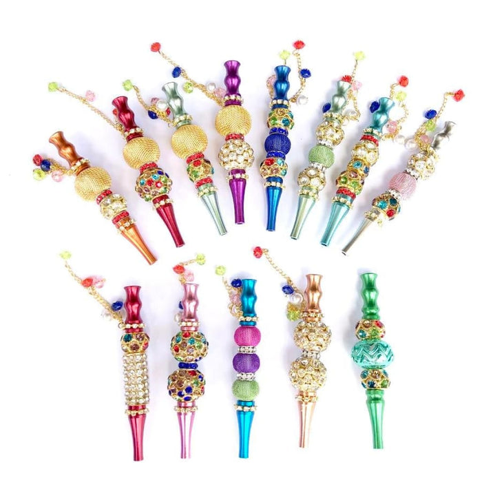 Colorful Metal Blunt Joint Holder Hookah Mouthpiece Smoking Mouthtip Tip  For Shisha With Bling Bling Jewellery Drip Accessory From Eheadshop, $3.33