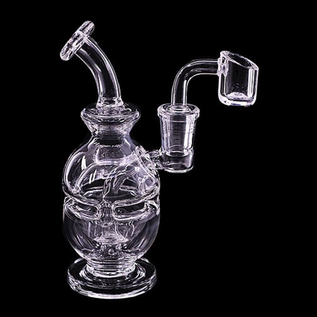 Intricate Mini Fab Egg water pipe with perc bent neck and multiple chambers