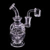 Intricate Mini Fab Egg water pipe with perc bent neck and multiple chambers