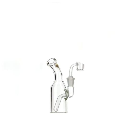 Mini bent neck dab rig with percolator attachment for silky smooth dabs every time
