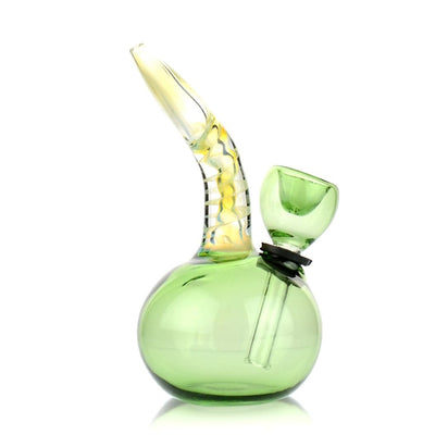 6mini water pipe featuring diamond design, twisting fuming, and green bulbous base