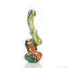 Mini bubbler fume glass with swirling patterns and curved shape, Twisting Art design