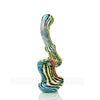 Mini Bubbler Fume Glass With Twisting Art and vibrant swirling striped patterns