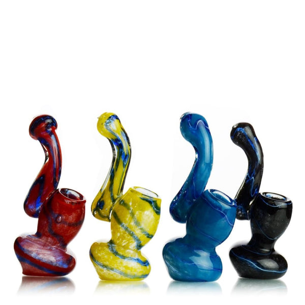 Colorful Mini Frit Colors Bubbler with Carb Hole in red, yellow, blue, and black