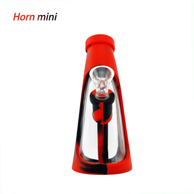 Red portable lantern with glass center for the Waxmaid Mini Horn Silicone Water Pipe