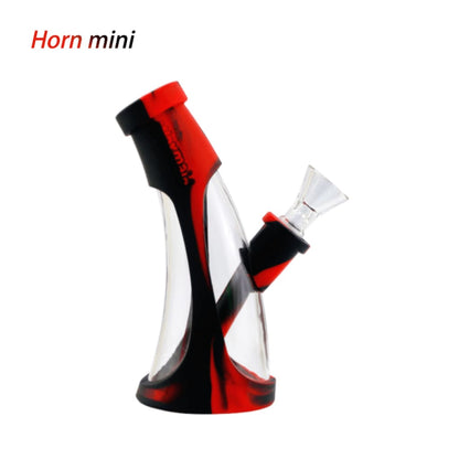 Colorful Waxmaid Mini Horn Durable Silicone Water Pipe with curved shape and flared base
