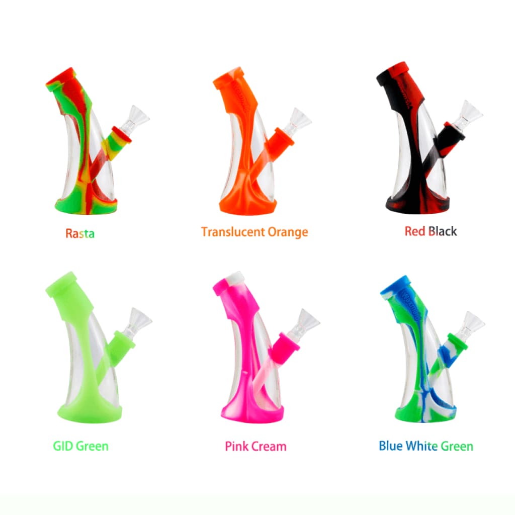 Colorful Waxmaid Mini Horn silicone water pipes in vibrant designs and combos