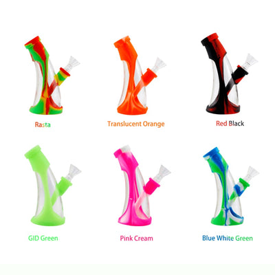 Colorful Waxmaid Mini Horn silicone water pipes in vibrant designs and combos