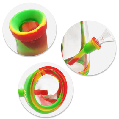 Colorful silicone vegetable peeler with spiral design for Waxmaid Mini Horn Silicone Water Pipe