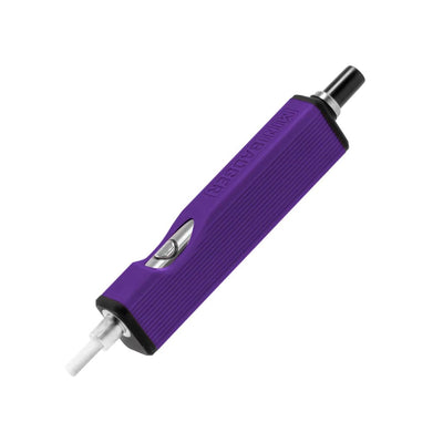 Mini Huni Badger: Purple Vaping Device With Grip, Silver Accents, Lower Temperature Ranges