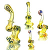 Colorful glass water pipes with intricate mini silver fume ring bubbler designs
