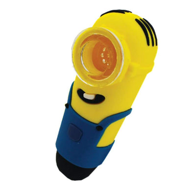 Minion Silicone Pipe - Unique Minion-shaped flashlight with fun hand pipe features