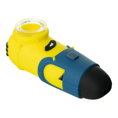 Minion Silicone Pipe - Fun and durable smoking pipe with minion-like flashlight design