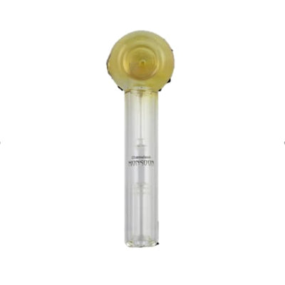 Monsoon Spill Proof yellow-tinted glass pipe with clear stem