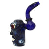 Cobalt blue Monster Head Boro Bubbler shaped like a cartoon creature with a bulging eye