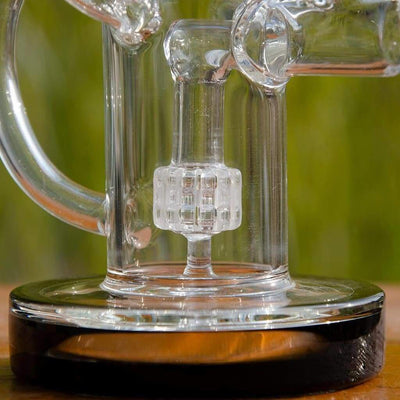 8 Inch Microphone Recycler Rig Borosilicate Glass Bong